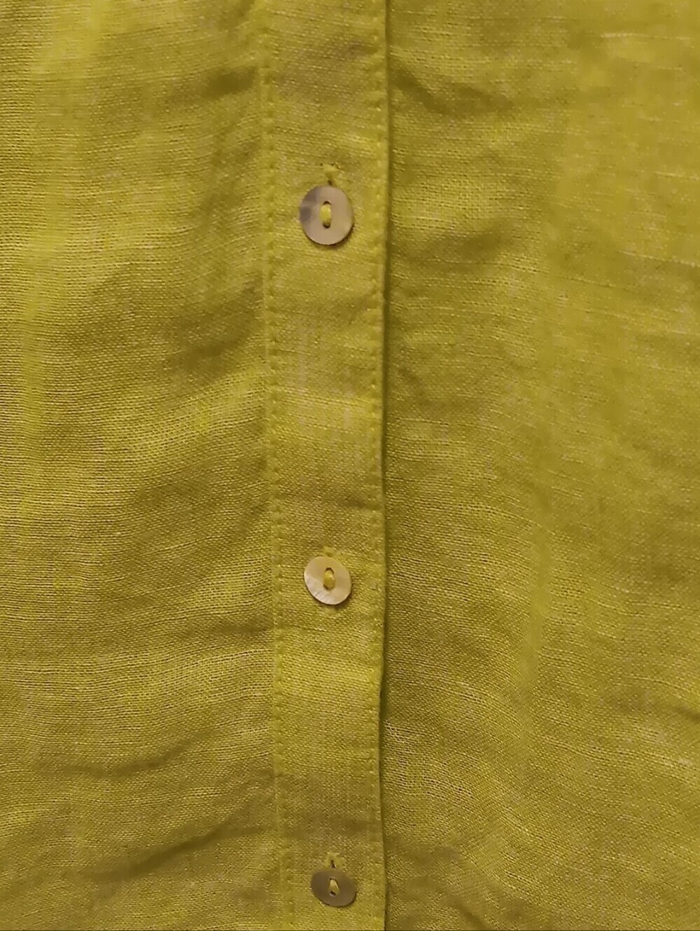 Sigrid Olsen| 100% Linen Button Down Tunic Chartreuse Relaxed Oversize  Sz L - Picture 11 of 16